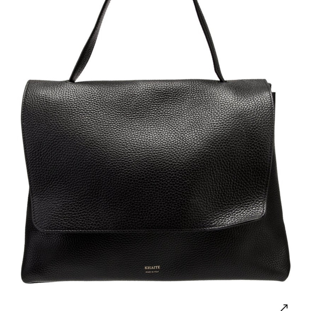 Khaite Black Leather Lia Bag Lrge